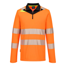 Portwest DX4 Hi-Vis cipzáras póló L/S Orange/Black XL