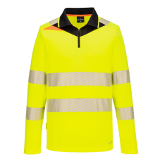Portwest DX4 Hi-Vis cipzáras póló L/S Yellow/Black XXXL