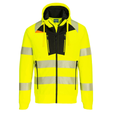 Portwest DX4 Hi-Vis kapucnis pulóver (sárga/fekete, 5XL) láthatósági ruházat