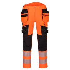 Portwest DX4 Hi-Vis nadrág lezippzározható lengőzsebbel (narancs/fekete, 46) láthatósági ruházat