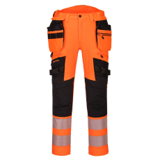 Portwest DX4 Hi-Vis nadrág lezippzározható lengőzsebbel Orange/Black 34
