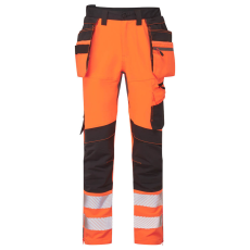Portwest DX4 Hi-Vis nadrág lezippzározható lengőzsebbel Orange/Black 34