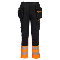 Portwest DX4 Hi-Vis nadrág lezippzározható lengőzsebbel Orange/Black 36