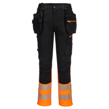 Portwest DX4 Hi-Vis nadrág lezippzározható lengőzsebbel Orange/Black 40 láthatósági ruházat