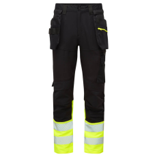 Portwest DX4 Hi-Vis nadrág lezippzározható lengőzsebbel Yellow/Black 28