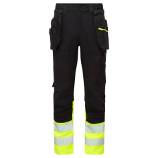 Portwest DX4 Hi-Vis nadrág lezippzározható lengőzsebbel Yellow/Black 38