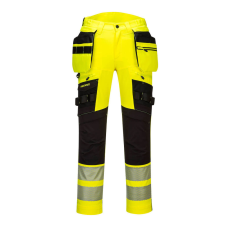 Portwest DX4 Hi-Vis nadrág lezippzározható lengőzsebbel Yellow/Black 41
