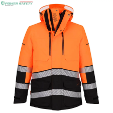 Portwest EV4 Hi-Vis Expedition Parka télikabát - Narancs/Fekete láthatósági ruházat