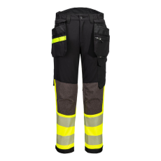 Portwest EV4 Hi-Vis Stretch Class 1 Holster lengőzsebes nadrág Yellow/Black Tall 46