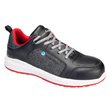 Portwest FC07 FX2 Eco Composite Trainer Védőcipő S3S SR (fekete/piros, 38) munkavédelmi cipő