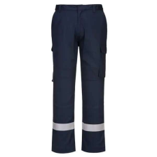 Portwest FR401 Portwest jólláthatósági Bizflame Plus kéttónusú munkavédelmi derék nadrág Navy és Narancs színekben