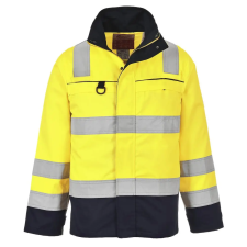 Portwest FR61 Bizflame Hi-Vis lángálló multi-norm kabát sárga-tengerészkék munkaruha