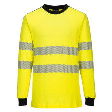 Portwest FR701 WX3 Lángálló Hi-Vis póló (sárga/fekete, L) láthatósági ruházat
