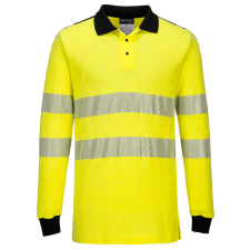 Portwest FR702 jól láthatósági lángálló hosszú ujjú póló sárga fekete láthatósági ruházat