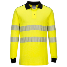 Portwest FR702 WX3 LÁNGÁLLÓ HI-VIS PÓLÓING (sárga/fekete, L) láthatósági ruházat