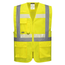 Portwest Glowtex vezetői mellény Ezee zippzárral (sárga*, M) láthatósági ruházat