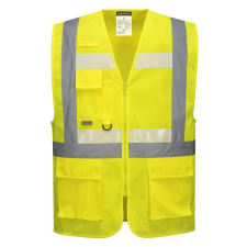 Portwest Glowtex vezetői mellény Ezee zippzárral (sárga*, XL) láthatósági ruházat
