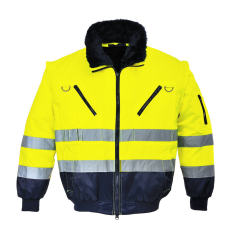 Portwest Hi-Vis 3-in-1 Pilota kabát Yellow/Navy 4XL