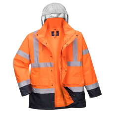 Portwest Hi-Vis 4 az 1-ben Contrast Traffic kabát Orange/Navy S