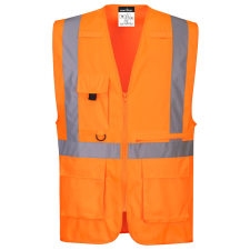 Portwest Hi-Vis Executive mellény tablet zsebbel narancs XXXL láthatósági ruházat