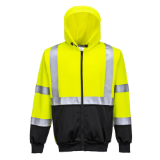 Portwest Hi-Vis kéttónusú kapucnis pulóver Yellow/Black 5XL