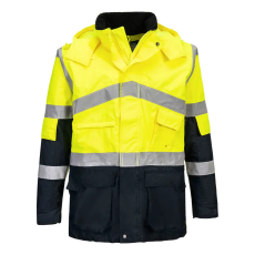 Portwest Hi-Vis kéttónusú lélegző kabát Yellow/Navy 4XL