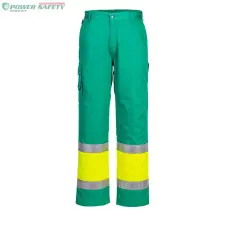 Portwest Hi-Vis könnyű, kéttónusú Combat nadrág - Sárga/Kékeszöld láthatósági ruházat