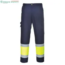 Portwest Hi-Vis könnyű, kéttónusú Combat nadrág - Sárga/Navy láthatósági ruházat