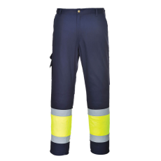 Portwest Hi-Vis könnyű, kéttónusú Combat nadrág Yellow/Navy XXL