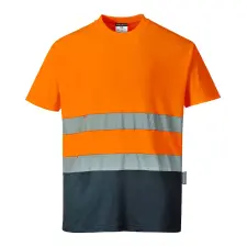 Portwest Hi-Vis kontraszt pólóing (narancs/tengerészkék, 4XL) láthatósági ruházat