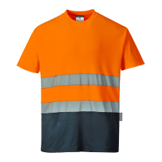 Portwest Hi-Vis kontraszt pólóing (narancs/tengerészkék, S)
