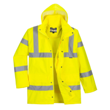 Portwest Hi-Vis légáteresztő rain traffic kabát sárga XXXL láthatósági ruházat