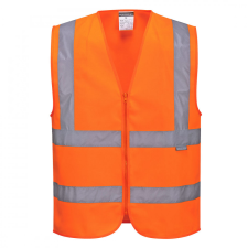 Portwest Hi-Vis zippzáras mellény (narancs, XXXL) láthatósági ruházat