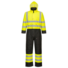 Portwest HiVis kontraszt védőoverall - párnázott PORTWEST-S485 fekete és sárga 5XL láthatósági ruházat
