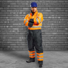 Portwest HiVis kontraszt védőoverall - párnázott PORTWEST-S485 L kék és narancs