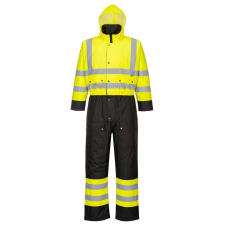 Portwest HiVis kontraszt védőoverall - párnázott PORTWEST-S485 XL fekete és sárga láthatósági ruházat