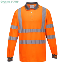 Portwest Hosszú ujjú Cotton Comfort pólóing - Narancs láthatósági ruházat
