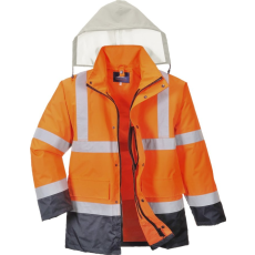 Portwest Jól láthatósági 4 az 1-ben Contrast Traffic kabát (narancs/tengerészkék2, 3XL)