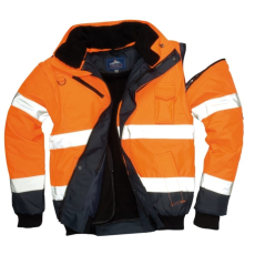 Portwest Jól láthatósági bomber dzseki (narancs/tengerészkék, XL)