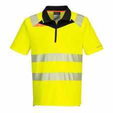 Portwest Jól láthatósági galléros póló sárga - fekete DX412 láthatósági ruházat