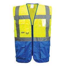 Portwest Jól láthatósági vezetői mellény (sárga/royal kék, XL) láthatósági ruházat