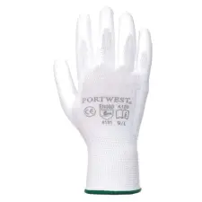 Portwest Kesztyű A120 Tenyérmártott Nylon Fehér XL védőkesztyű