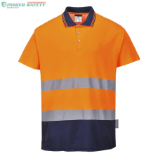 Portwest Kéttónusú Cotton Comfort póló - Narancs/Navy láthatósági ruházat