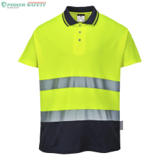 Portwest Kéttónusú Cotton Comfort póló - Sárga/Navy