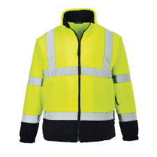Portwest kéttónusú Hi-Vis polárkabát-F301 XL sárga láthatósági ruházat