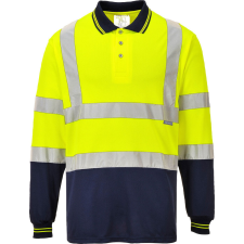 Portwest Kéttónusú hosszú ujjú pólóing Yellow/Navy M láthatósági ruházat
