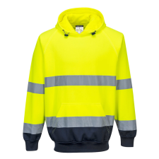Portwest Kéttónusú kapucnis pulóver Yellow/Navy L láthatósági ruházat