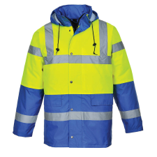 Portwest Kontraszt Traffic kabát (sárga/royal kék, L) láthatósági ruházat