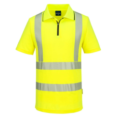 Portwest KX3 Sport Hi-Vis cipzáros póló S/S sárga S