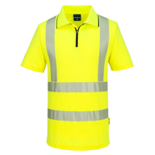 Portwest KX3 Sport Hi-Vis cipzáros póló S/S sárga XXL láthatósági ruházat